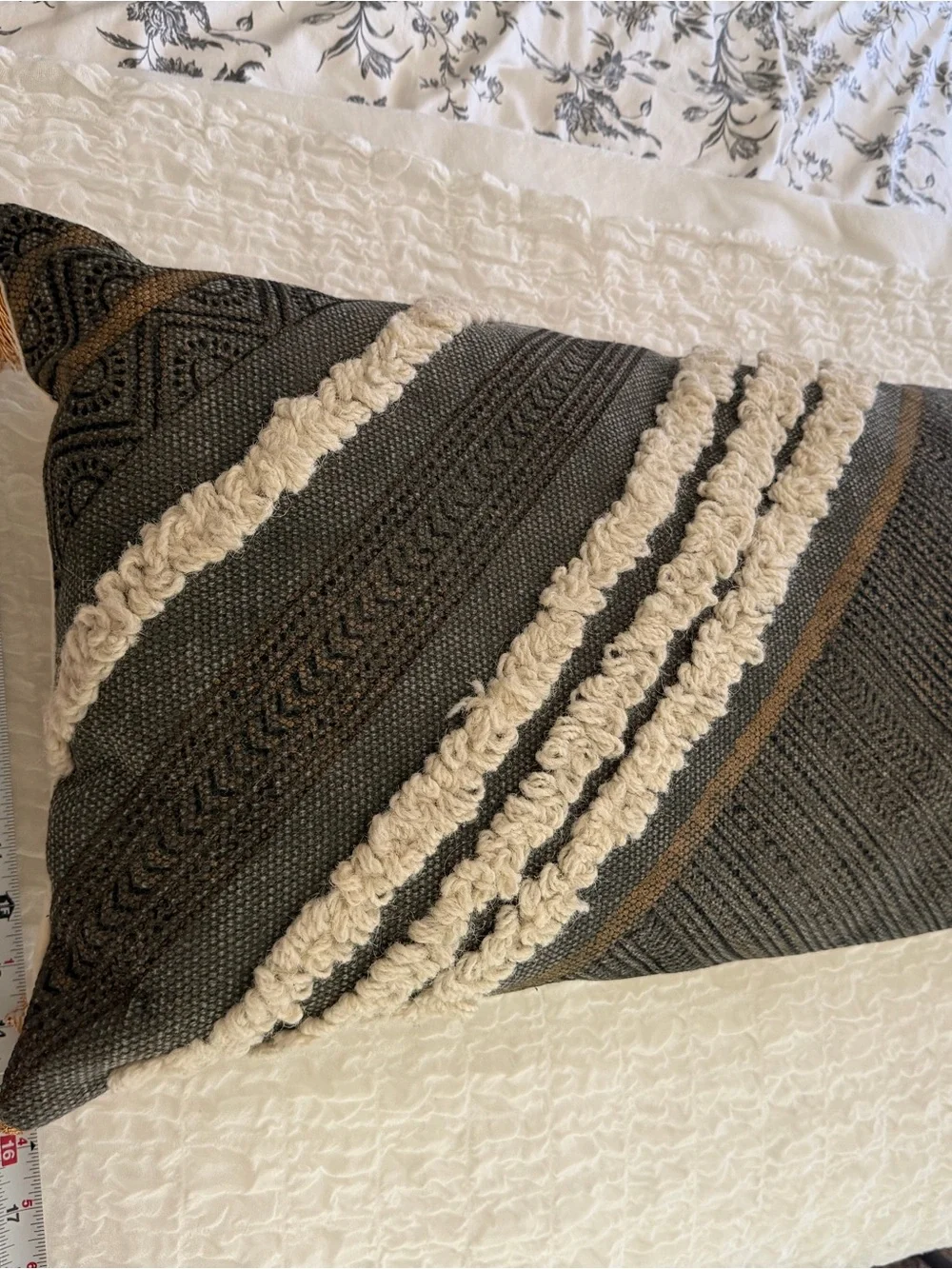Handwoven Boho lumbar Pillow & cover